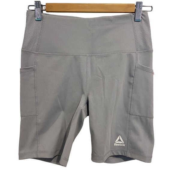 Reebok Women shorts small Fitted High Rise Moisture Management pockets Gray - Picture 4 of 10
